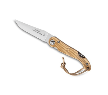 Navaja plegable Claude Dozorme Laguiole con mango de madera de olivo de 12 cm y sacacorchos
