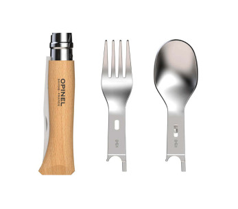 Opinel Picnic Plus set met N°8 mes, vork en lepel