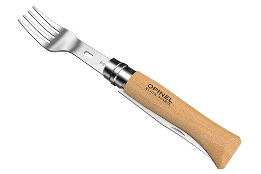 Opinel Picnic Plus setti, jossa N°8 veitsi, haarukka ja lusikka.