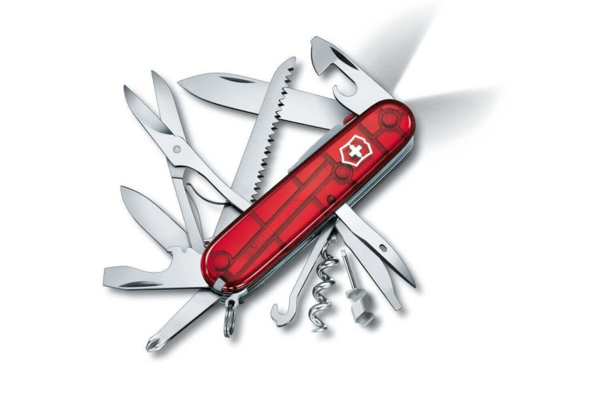 Victorinox schweizisk lommekniv 16 dele HUNTSMAN LITE gennemskinnelig rød