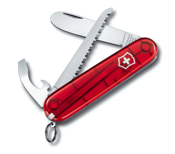 Navaja suiza de bolsillo Victorinox de 5 piezas My first 2 Mango rojo translúcido de 84 mm