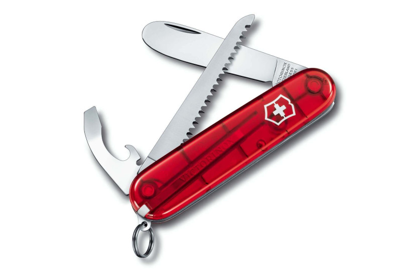 Victorinox sveitsisk lommekniv i 5 deler Min første 2 Gjennomsiktig rød 84 mm håndtak