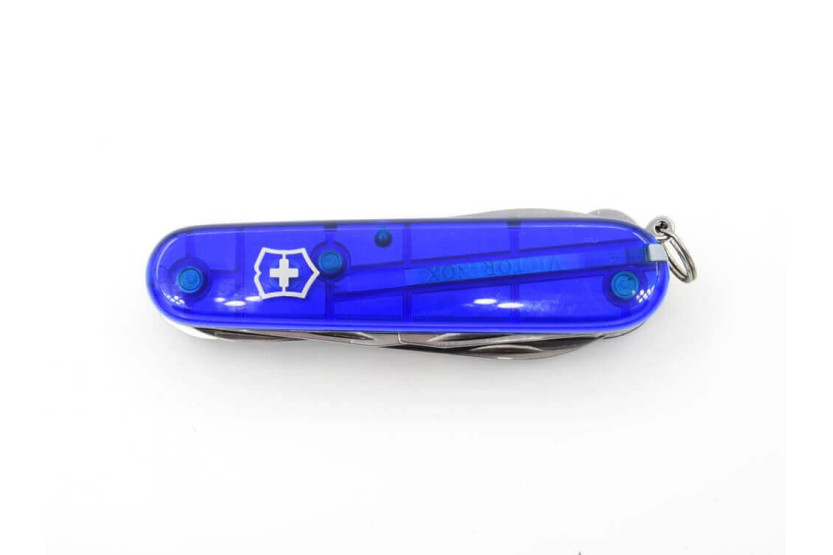 Victorinox sveitsisk lommekniv 11 deler HUNTSMAN gjennomskinnelig blå