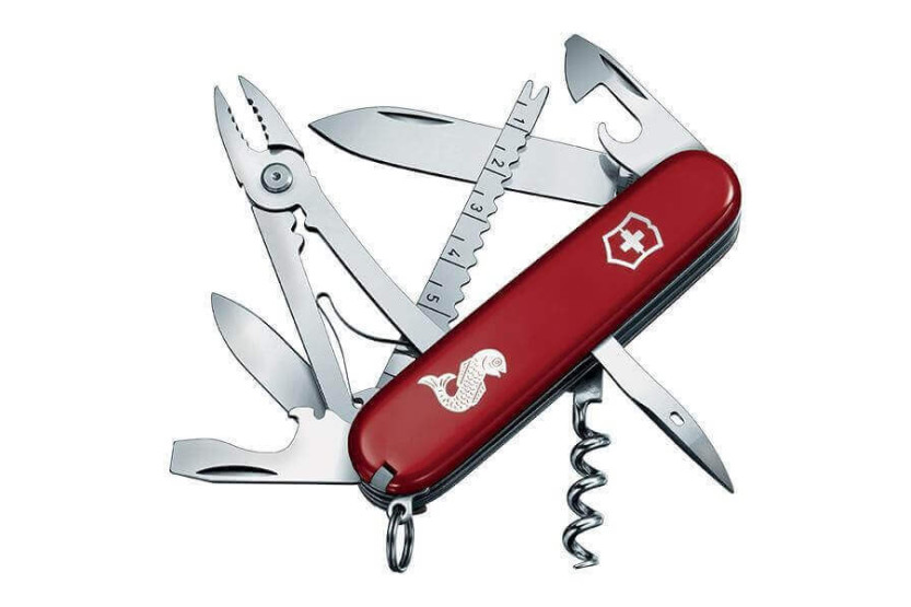 Victorinox Coltellino svizzero 10 pezzi ANGLER rosso