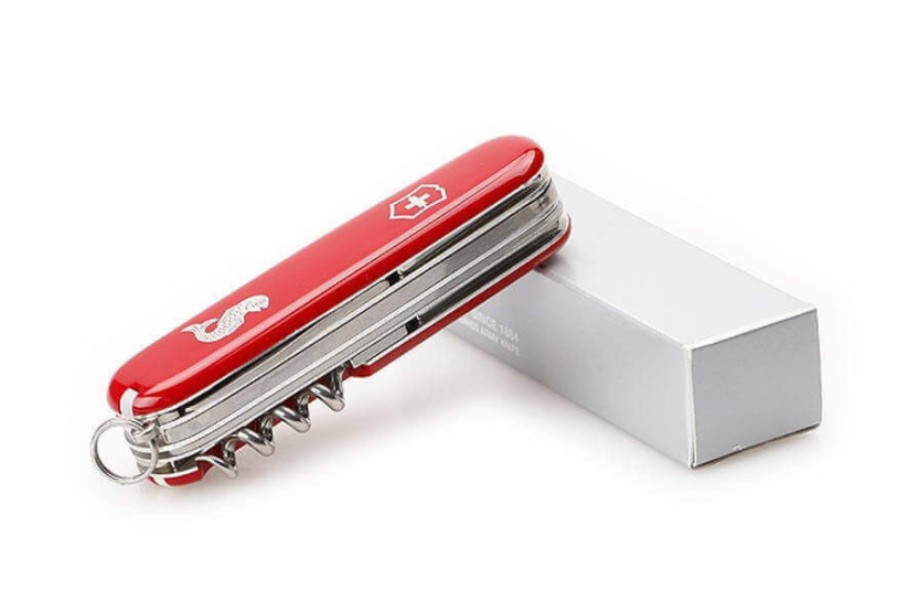 Victorinox Swiss Pocket Knife 10 pieces ANGLER red