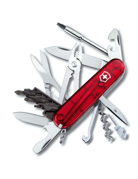 Victorinox Zwitsers zakmes Cyber Tool M doorschijnend rood 91mm 34 functies