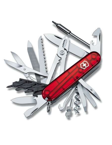 Victorinox schweizisk lommekniv 23 dele CYBER TOOL 41 91 mm håndtag gennemsigtig rød