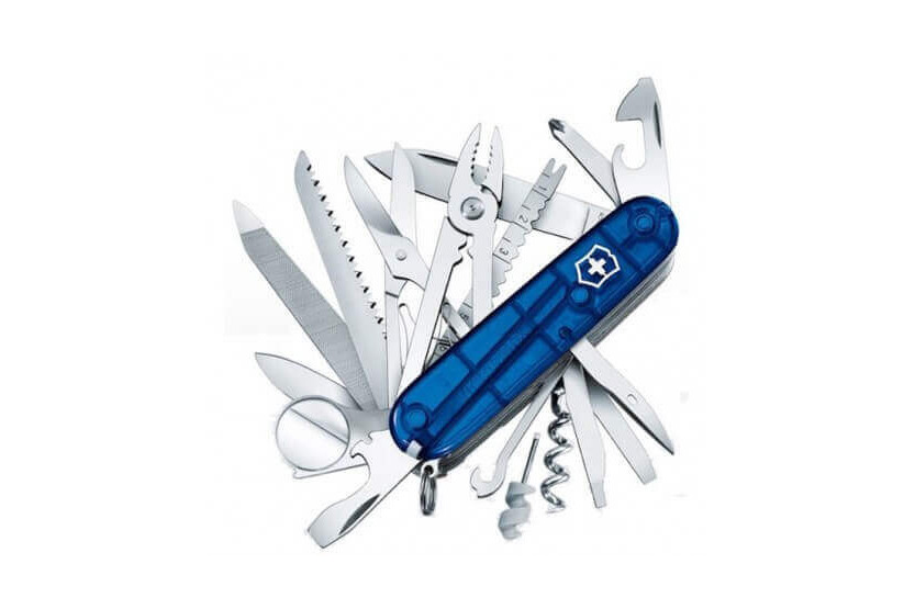Victorinox Swiss Pocket Knife 21 pieces SWISSCHAMP translucent blue