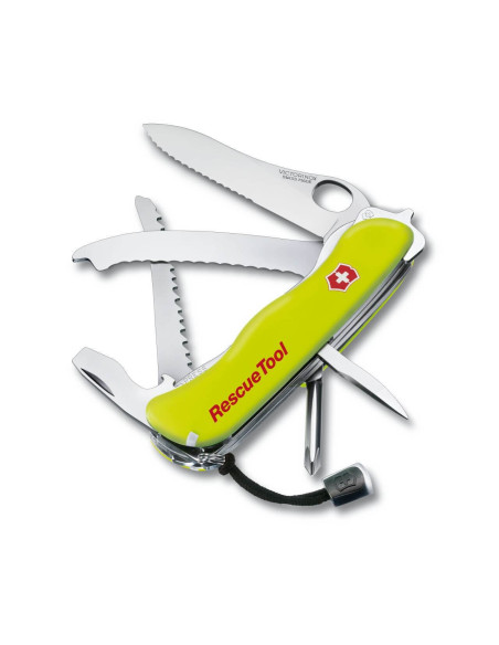 Victorinox Swiss Pocket Knife Rescue Tool fluorescent yellow 111mm 13 functions + case