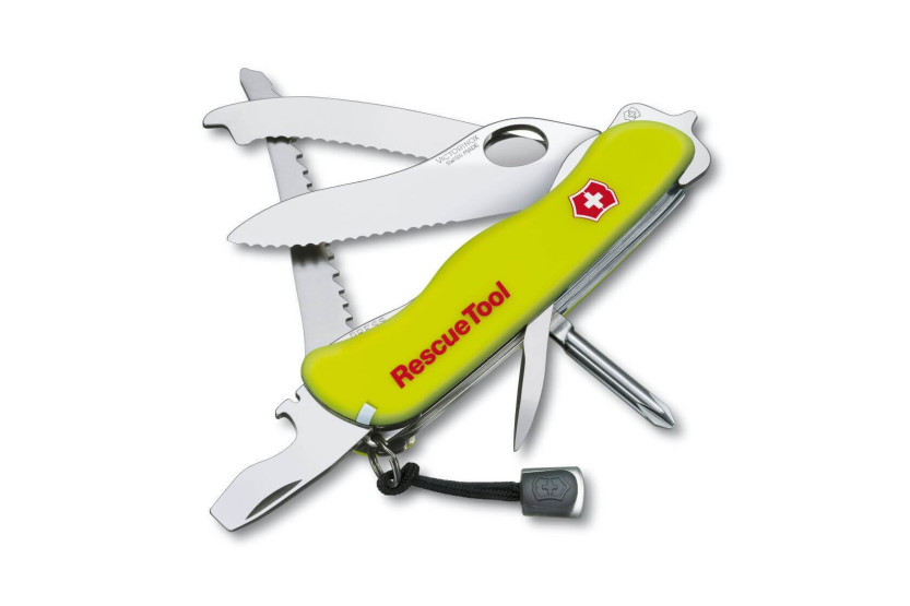 Victorinox Swiss Pocket Knife Rescue Tool fluoresoiva keltainen 111mm 13 toimintoa + laukku