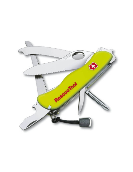 Victorinox Swiss Pocket Knife Rescue Tool giallo fluorescente 111 mm 13 funzioni + custodia