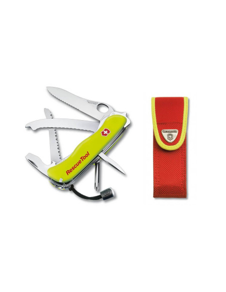 Victorinox Swiss Pocket Knife Rescue Tool fluorescent yellow 111mm 13 functions + case