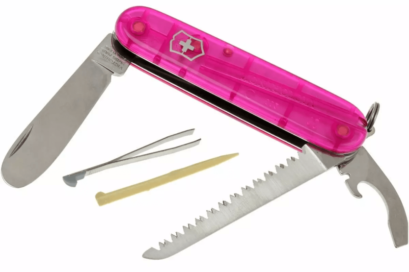 Victorinox schweizisk fickkniv för barn My First genomskinlig rosa 84mm 9 funktioner