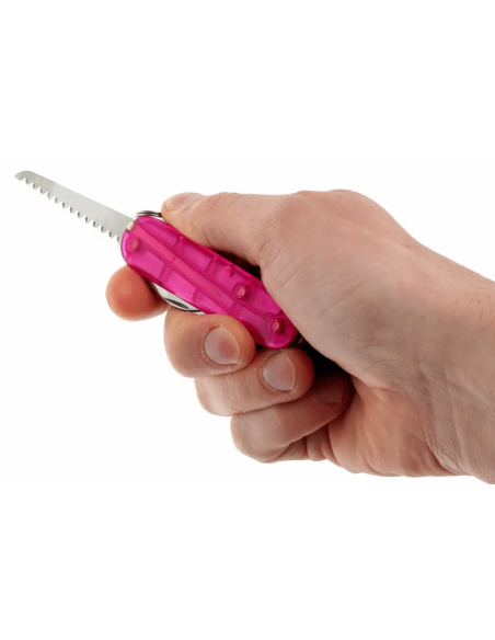 Victorinox My First Swiss Zakmes voor kinderen roze doorschijnend 84mm 9 functies