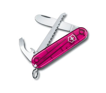 Victorinox My First Swiss Zakmes voor kinderen roze doorschijnend 84mm 9 functies
