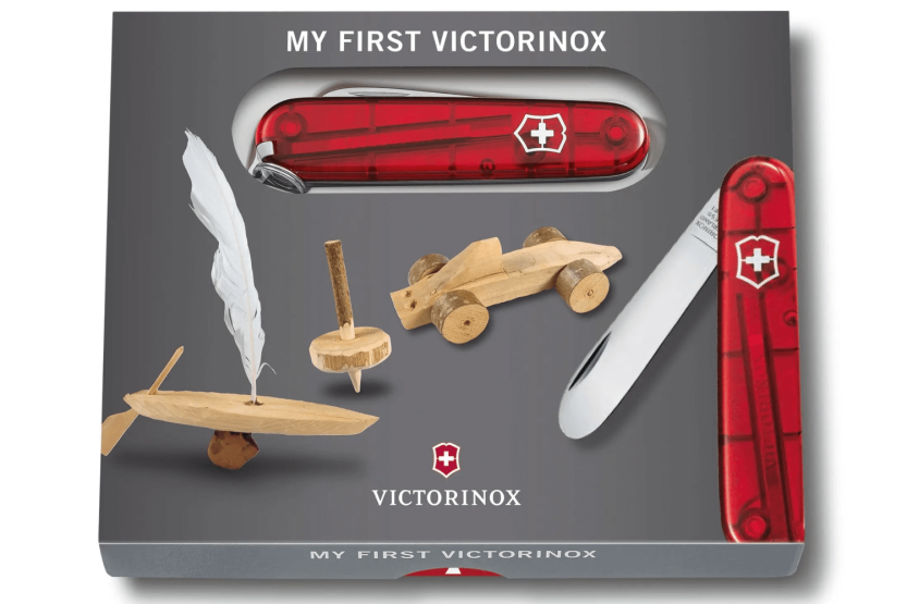 Canivete suíço Victorinox para crianças My First rosa translúcido 84 mm 9 funções