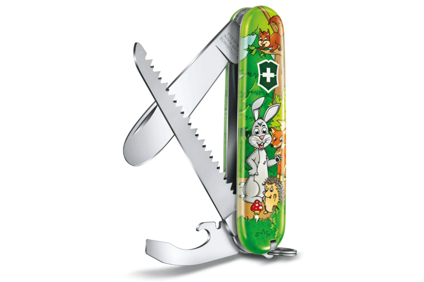 Schweizer Kindermesser My First Victorinox Tier-Edition Hasenmotiv 84mm 9 Funktionen