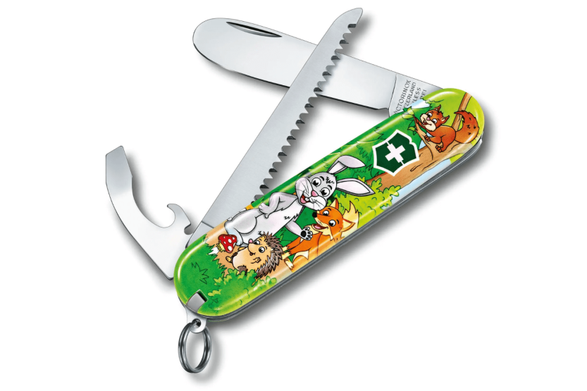 Schweizer Kindermesser My First Victorinox Tier-Edition Hasenmotiv 84mm 9 Funktionen