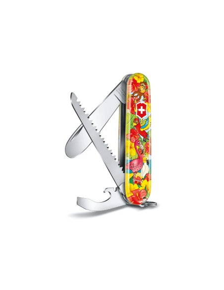 Victorinox Mi Primera Navaja Suiza para Niños edición animal diseño loro 84mm 9 funciones