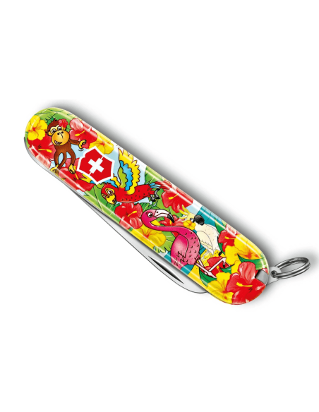Schweizer Kindermesser My First Victorinox Tier-Edition Papageienmotiv 84mm 9 Funktionen