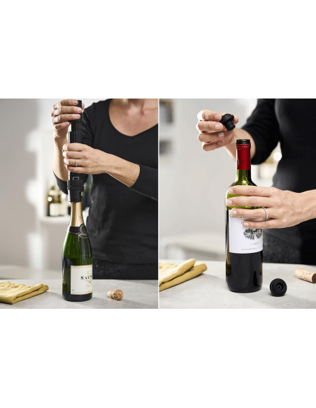 Pompe de Conservation Peugeot Preserve Duo double fonction vin & effervescent + 3 korkkia