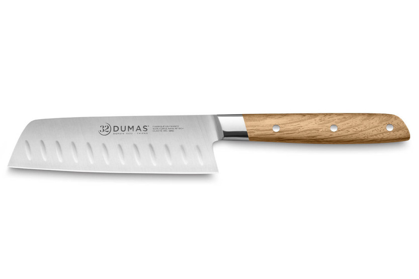 13cm 32 Dumas Signature santoku knife with green oak handle