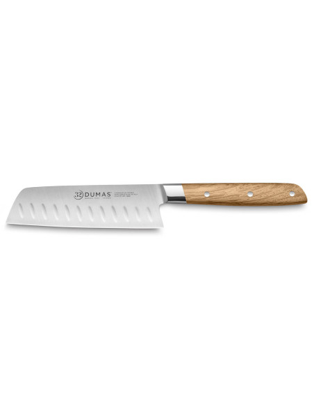 13cm 32 Dumas Signature santoku knife with green oak handle