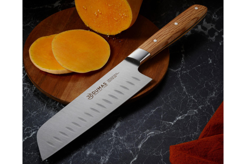 18cm 32 Dumas Signature santoku veitsi vihreällä tammikahvalla