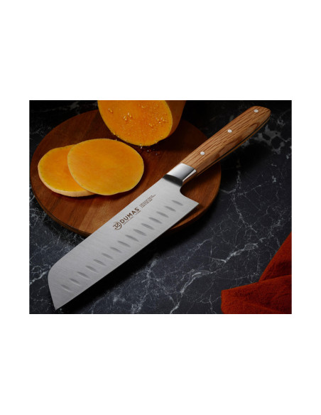 Cuchillo santoku 18cm 32 Dumas Signature con mango de roble verde