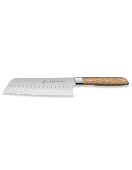 Cuchillo santoku 18cm 32 Dumas Signature con mango de roble verde