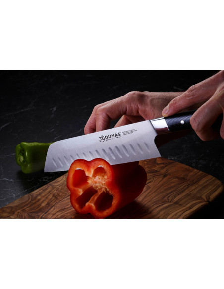 18cm 32 Dumas Signature santoku knife with micarta handle