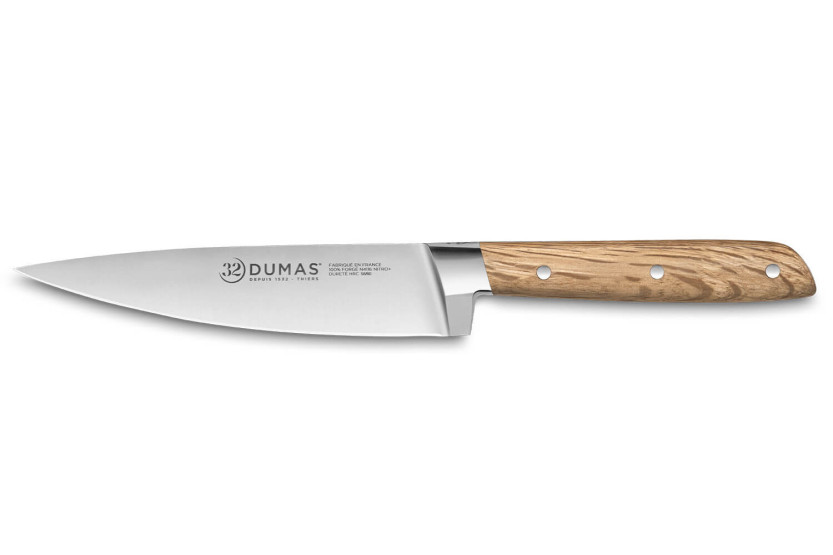 Kokkekniv 15 cm 32 Dumas Signature grønt egetræshåndtag