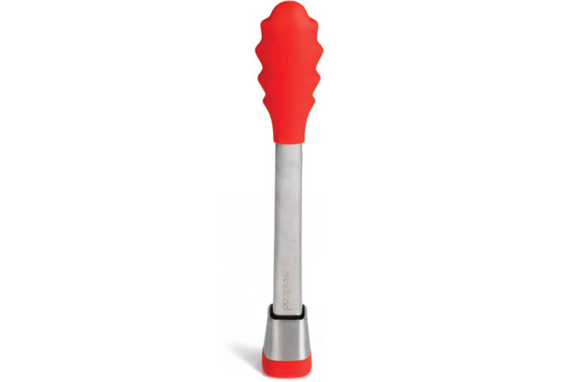 Mastrad Express serving tongs 28cm stainless steel and red silicone