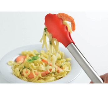 Mastrad Express serveringstang 28 cm i rustfritt stål og rød silikon 2