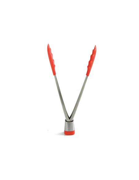 Pinça de servir Mastrad Express 28 cm em aço inoxidável e silicone vermelho