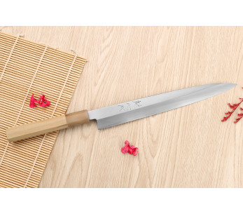 Nakamura Kaishin Saku WS2 24cm japansk handgjord yanagibakniv i magnolia 2