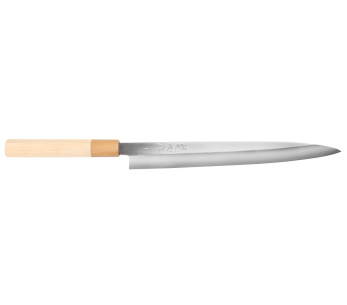 Nakamura Kaishin Saku WS2 27cm Cuchillo japonés hecho a mano yanagiba en magnolia