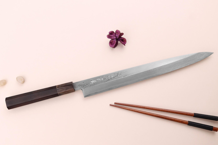 Nakamura Kaishin Suminagashi WS1 30cm Japanese handmade yanagiba knife