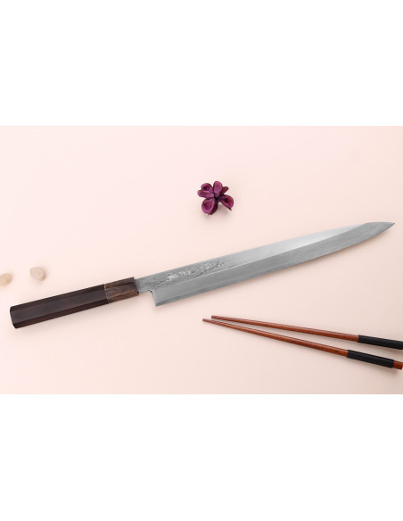 Nakamura Kaishin Suminagashi WS1 coltello giapponese yanagiba da 30 cm fatto a mano