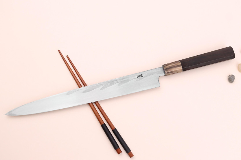 Yanagiba-Messer 30cm japanisch handgefertigt Nakamura Kaishin Suminagashi WS1