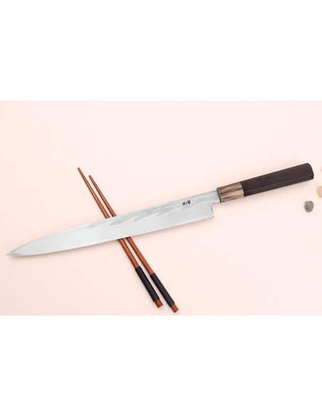 Nakamura Kaishin Suminagashi WS1 30cm cuchillo yanagiba japonés hecho a mano