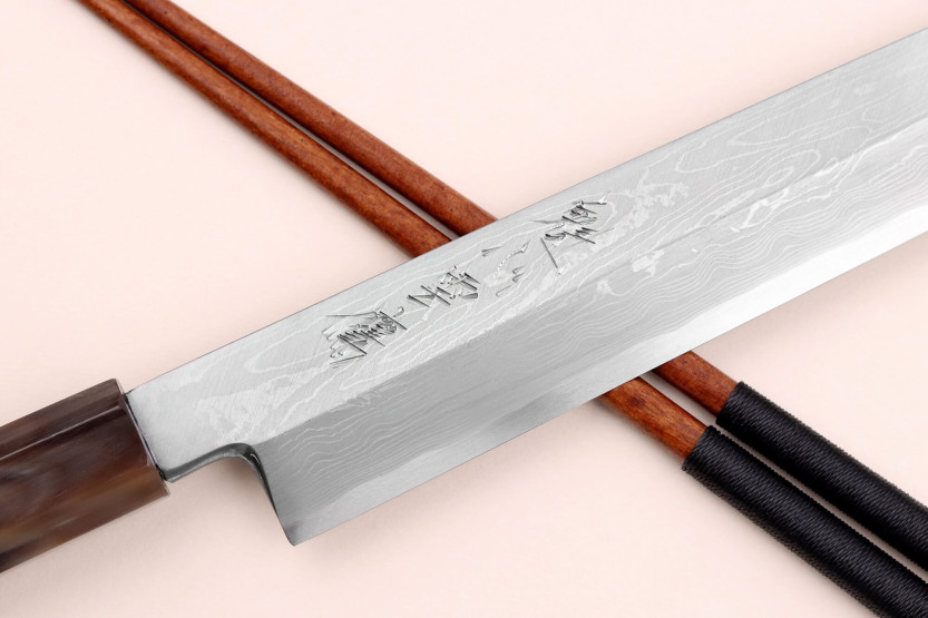 Nakamura Kaishin Suminagashi WS1 30cm Japanese handmade yanagiba knife