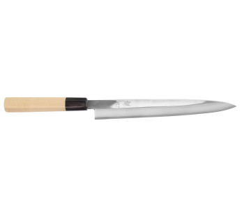Nakamura Kaishin Ginsan Mirror Faca yanagiba japonesa de 24 cm feita à mão
