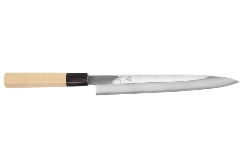 Nakamura Kaishin Ginsan Specchio 24 cm Coltello yanagiba giapponese fatto a mano