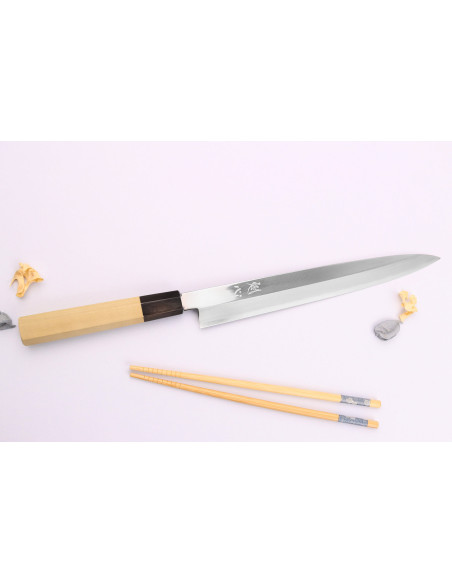 Nakamura Kaishin Ginsan Mirror 24cm japanilainen käsintehty yanagiba veitsi