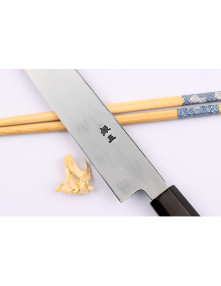 Nakamura Kaishin Ginsan Mirror 21 cm håndlaget japansk yanagiba kiritsuke-kniv