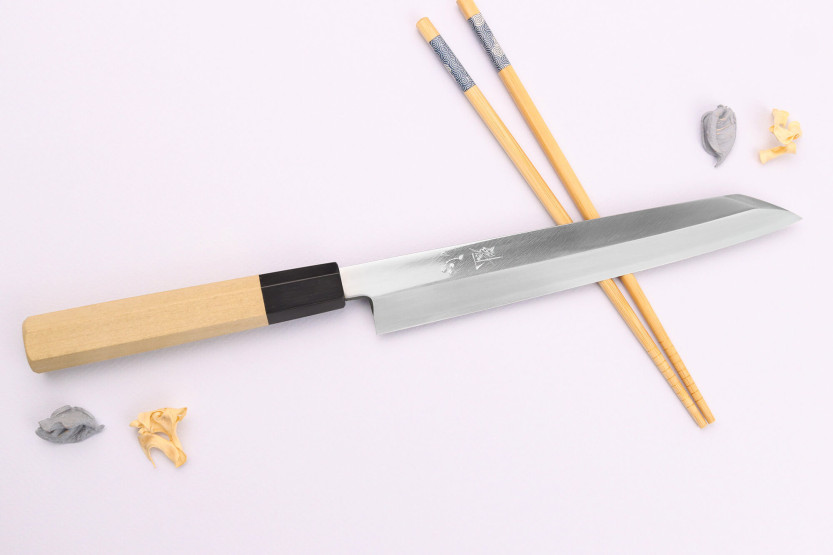 Nakamura Kaishin Ginsan Specchio 21 cm coltello giapponese yanagiba kiritsuke fatto a mano