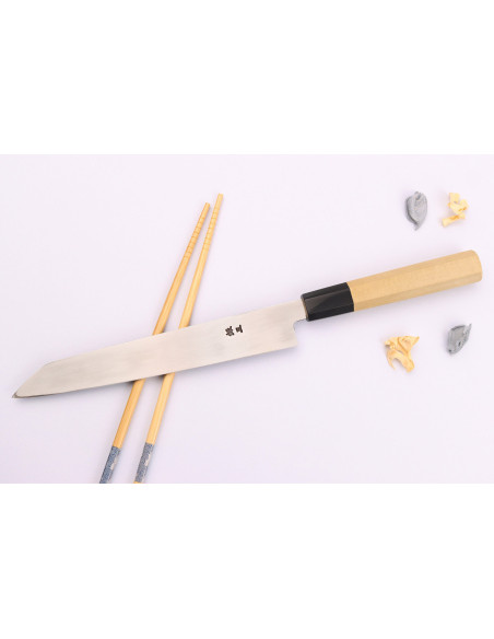 Nakamura Kaishin Ginsan Mirror 21 cm håndlaget japansk yanagiba kiritsuke-kniv