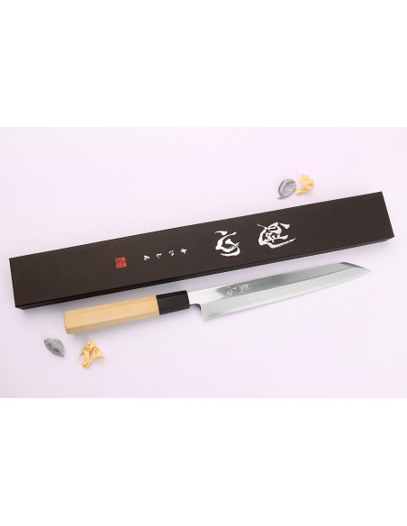 Nakamura Kaishin Ginsan Specchio 21 cm coltello giapponese yanagiba kiritsuke fatto a mano