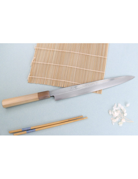 Nakamura Kaishin Ginsan Damaskus 27 cm japansk håndlaget yanagibakniv